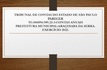 Parecer do Tribunal de Contas do Estado de São Paulo
