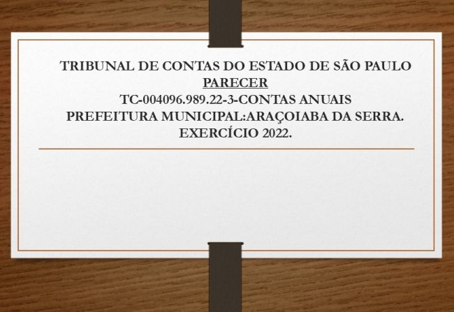 Parecer do Tribunal de Contas do Estado de São Paulo